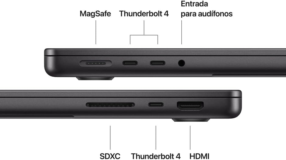 MACBOOK PRO 14 PULGADAS/CHIP M5 DE APPLE CON 10CPU Y 10GPU/24GB/1TB SSD/3 PUERTOS THUNDERBOLT 4/AD USB-C 70W/MAGIC KEYBOARD CON TOUCH ID/PLATA