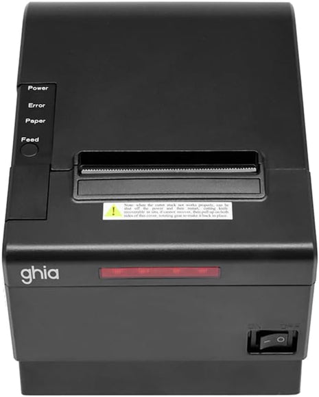 Impresora Térmica para Cocina Ghia GTP802 | 80mm, Alarma de Luz y Sonido, Ethernet/USB/RJ11, Autocortador, Negra