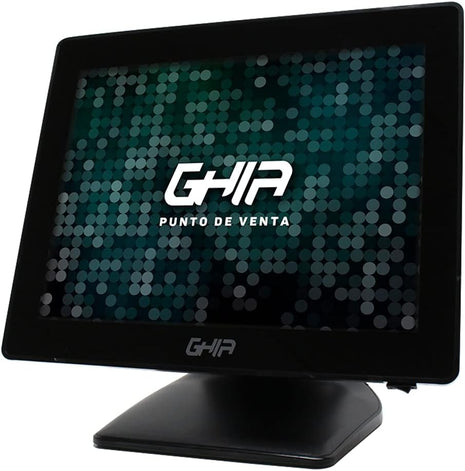 Monitor Touchscreen Capacitivo Ghia 15" | Ideal para Punto de Venta (POS), HDMI, VGA, USB, Negro