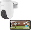 Cámara Exterior EZVIZ CS-C8C 4K (8MP) | PT 360°, Visión Nocturna a Color, IA con Detección de Personas/Vehículos, IP65