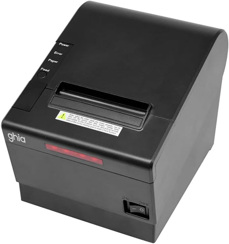 Impresora Térmica para Cocina Ghia GTP802 | 80mm, Alarma de Luz y Sonido, Ethernet/USB/RJ11, Autocortador, Negra