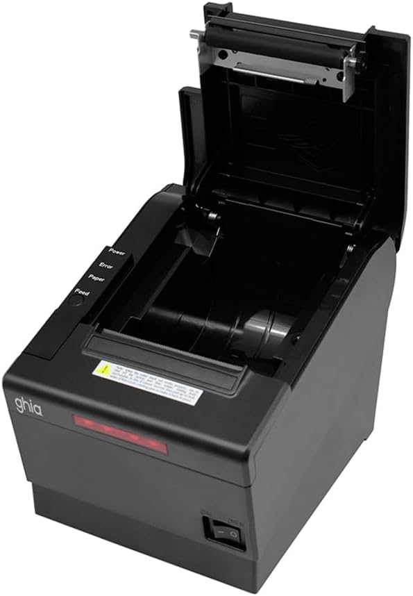 Impresora Térmica para Cocina Ghia GTP802 | 80mm, Alarma de Luz y Sonido, Ethernet/USB/RJ11, Autocortador, Negra
