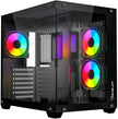 Gabinete Ocelot Gaming Glass Hunter 3 | Mini Tower, Triple Cristal Templado, Listo para MB BTF, 3 Ventiladores, Negro