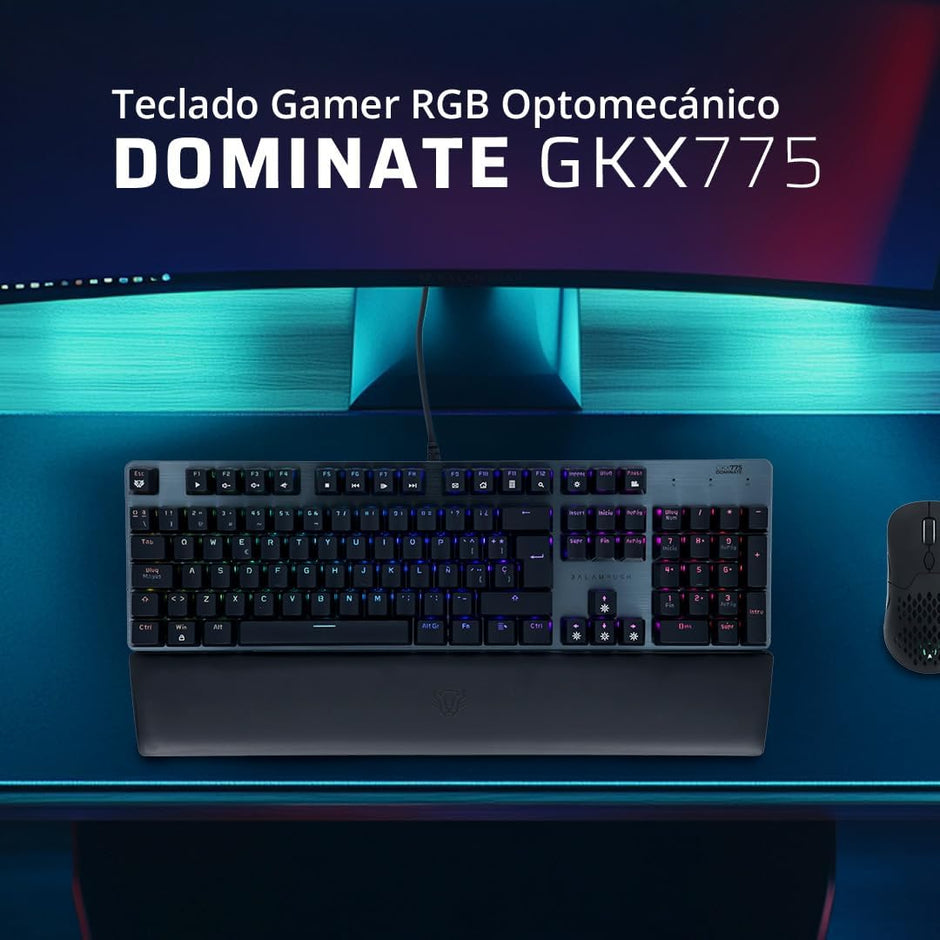 Teclado Gamer Balam Rush Dominate GKX775 | Optomecánico, RGB, 117 Teclas, Reposamuñecas, Multiplataforma