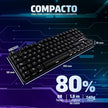 Teclado Mecánico TKL Game Factor KBG500-BL | RGB, Switch Blue, Tenkeyless, USB, Negro