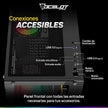 Gabinete Ocelot Gaming Glass Hunter 3 | Mini Tower, Triple Cristal Templado, Listo para MB BTF, 3 Ventiladores, Negro