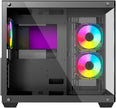 Gabinete Ocelot Gaming Glass Hunter 3 | Mini Tower, Triple Cristal Templado, Listo para MB BTF, 3 Ventiladores, Negro