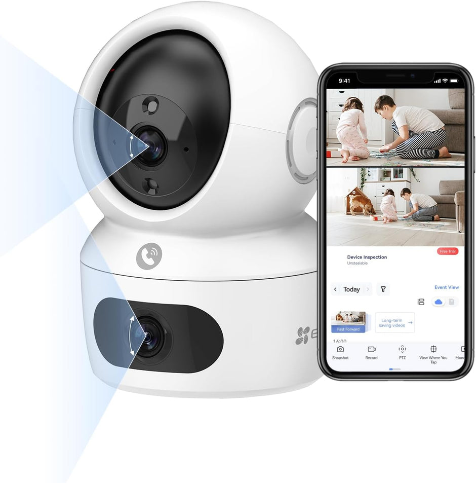 Cámara Interior EZVIZ H7c Dual | Doble Lente (Fija + PT), Resolución 2K+2K, Visión 360°, IA con Detección de Personas, Wi-Fi