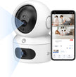 Cámara Interior EZVIZ H7c Dual | Doble Lente (Fija + PT), Resolución 2K+2K, Visión 360°, IA con Detección de Personas, Wi-Fi