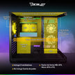 Gabinete Ocelot Gaming Glass Hunter 3 | Mini Tower, Triple Cristal Templado, Listo para MB BTF, 3 Ventiladores, Negro