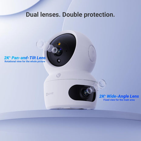 Cámara Interior EZVIZ H7c Dual | Doble Lente (Fija + PT), Resolución 2K+2K, Visión 360°, IA con Detección de Personas, Wi-Fi