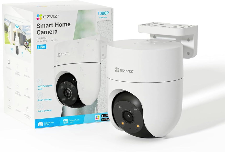 Cámara Exterior EZVIZ CS-C8C 2MP (1080p) | PT 360°, Visión Nocturna a Color, IA con Detección de Personas, IP65