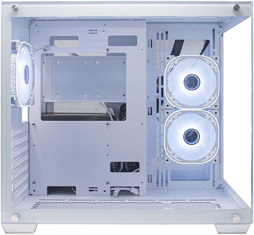 Gabinete Ocelot Gaming W-Cube 2 | Mid Tower, Cristal Templado Frontal/Lateral, 3 Ventiladores ARGB, Blanco