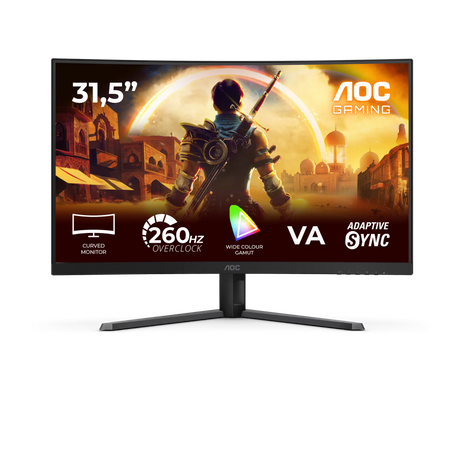 Monitor Gamer Curvo AOC C32G42ZE 32" | 240Hz, 0.5ms MPRT, Full HD, VA, Adaptive Sync, Negro/Rojo