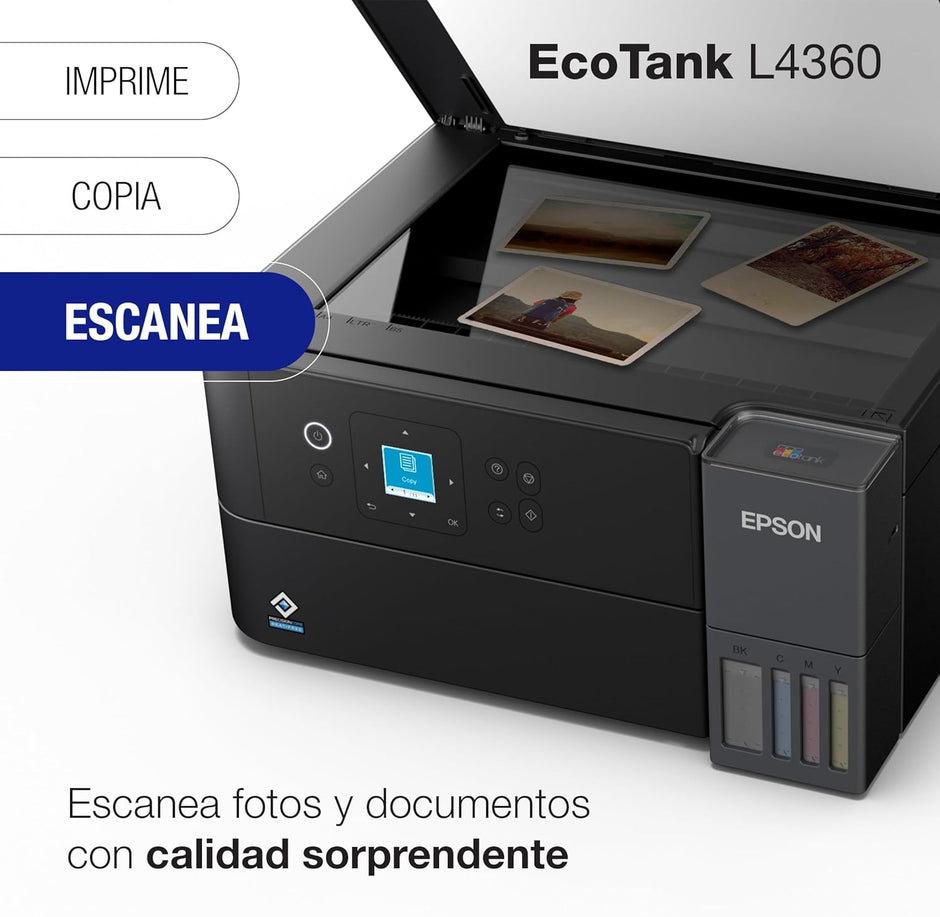 Multifuncional Epson EcoTank L4360 | Tinta Continua, Wi-Fi Direct, 15 ppm Negro / 8 ppm Color, USB