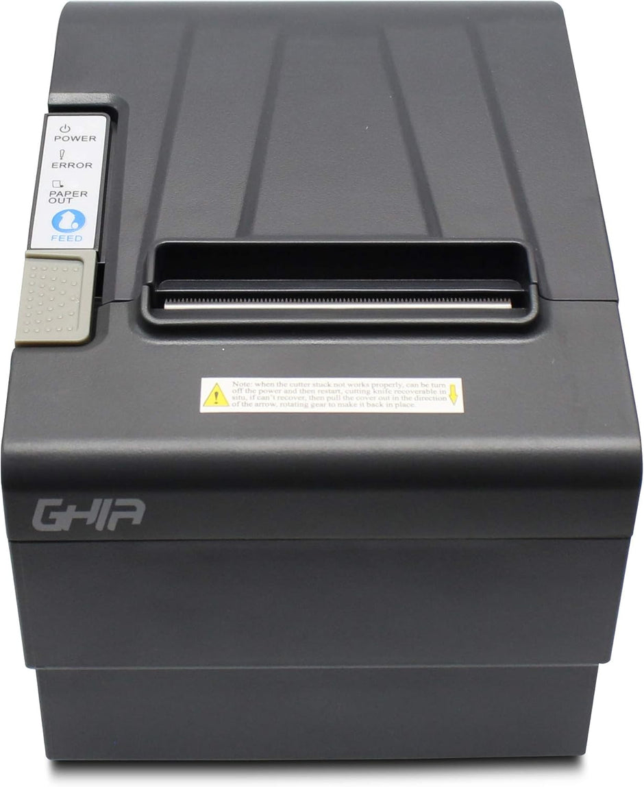 Impresora Térmica Ghia GTP801 | 80mm, Alta Velocidad 250mm/s, Ethernet/USB/RJ11, Autocortador, Negra