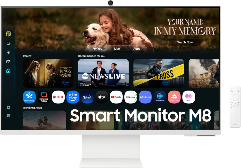 Samsung Smart Monitor M8 32" | 4K UHD (3840 x 2160), USB-C, Cámara SlimFit, Wi-Fi, Bluetooth, Blanco Cálido