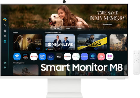 Samsung Smart Monitor M8 32" | 4K UHD (3840 x 2160), USB-C, Cámara SlimFit, Wi-Fi, Bluetooth, Blanco Cálido