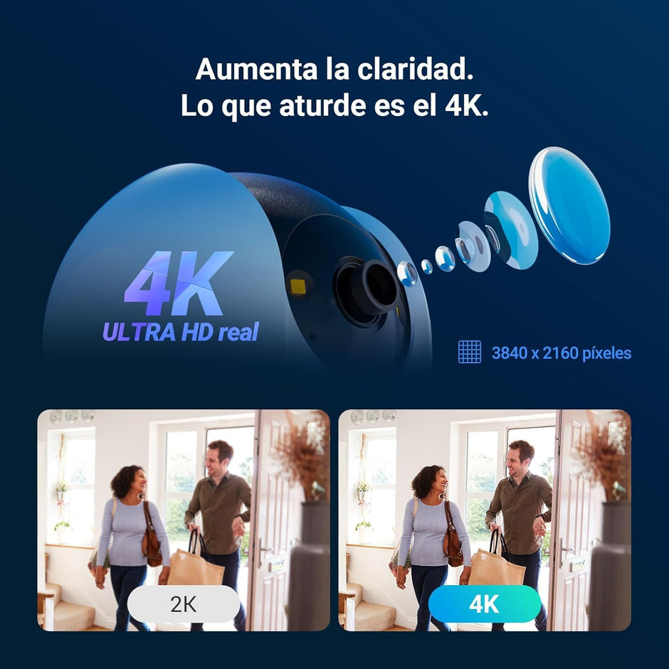 Cámara Interior EZVIZ C6N 4K (8MP) | PT 360°, Resolución Ultra HD, IA con Detección Inteligente, Audio de Dos Vías, RJ45