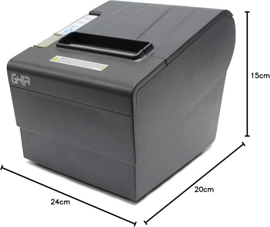 Impresora Térmica Ghia GTP801 | 80mm, Alta Velocidad 250mm/s, Ethernet/USB/RJ11, Autocortador, Negra