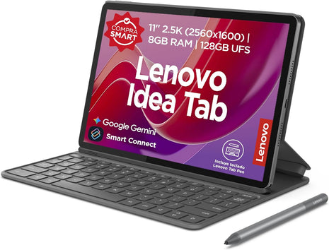 Lenovo Tab 11" Bundle I MediaTek 6300, 8GB RAM, 128GB, Pantalla 2.5K, Incluye Teclado y Pluma, Android 15