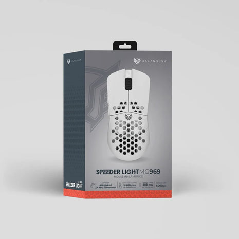 Mouse Gamer Balam Rush Speeder Light MG969 | Triple Conexión (Bluetooth, Inalámbrico, USB), 5000 DPI, 7 Botones, RGB, Blanco