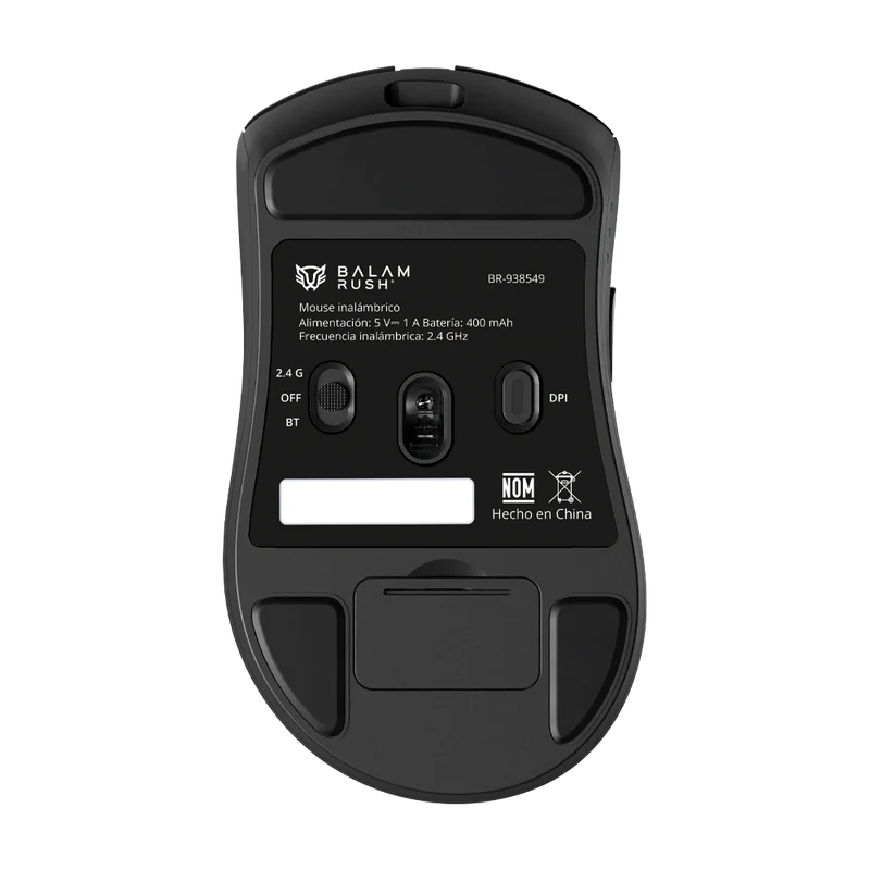Mouse Gamer Balam Rush Drift Perform MG5 | Dual Inalámbrico y Alámbrico, 12,000 DPI, Recargable, 5 Botones, Negro