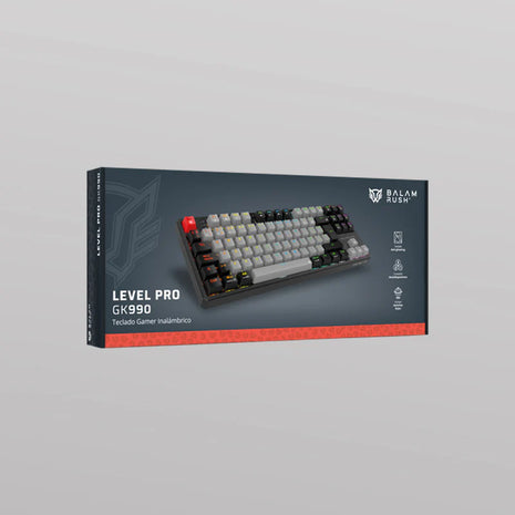 Teclado Mecánico Gamer Balam Rush Level Pro GK990 | Inalámbrico Dual (2.4GHz + BT 5.0) + USB-C, Conecta 5 Dispositivos, RGB, TKL Español
