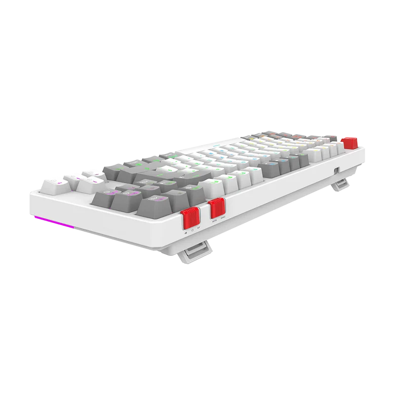 Teclado Mecánico Gamer Balam Rush Level Pro GK990 Blanco | Inalámbrico Dual (BT + 2.4GHz) + USB-C, Conecta 5 Dispositivos, RGB, TKL Español