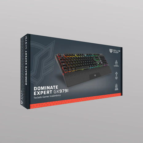Teclado Mecánico Gamer Balam Rush Dominate Expert GK979I | Negro, Inalámbrico Dual (BT + 2.4GHz), RGB, 105 Teclas, Español