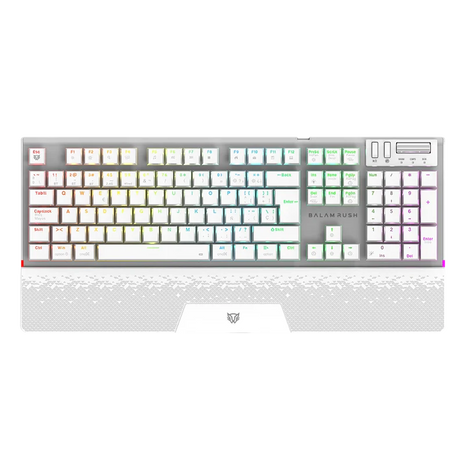 Teclado Mecánico Gamer Balam Rush Dominate Expert GK979I | Blanco, Inalámbrico Dual (BT + 2.4GHz), RGB, 105 Teclas, Español