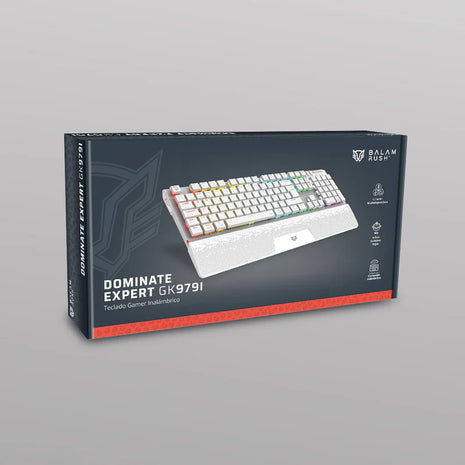 Teclado Mecánico Gamer Balam Rush Dominate Expert GK979I | Blanco, Inalámbrico Dual (BT + 2.4GHz), RGB, 105 Teclas, Español