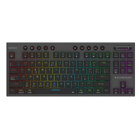 Teclado Mecánico Gamer Balam Rush Dominate Expert GK959 | Inalámbrico Dual (2.4GHz + BT 5.0), RGB, TKL 87 Teclas, Español, Negro