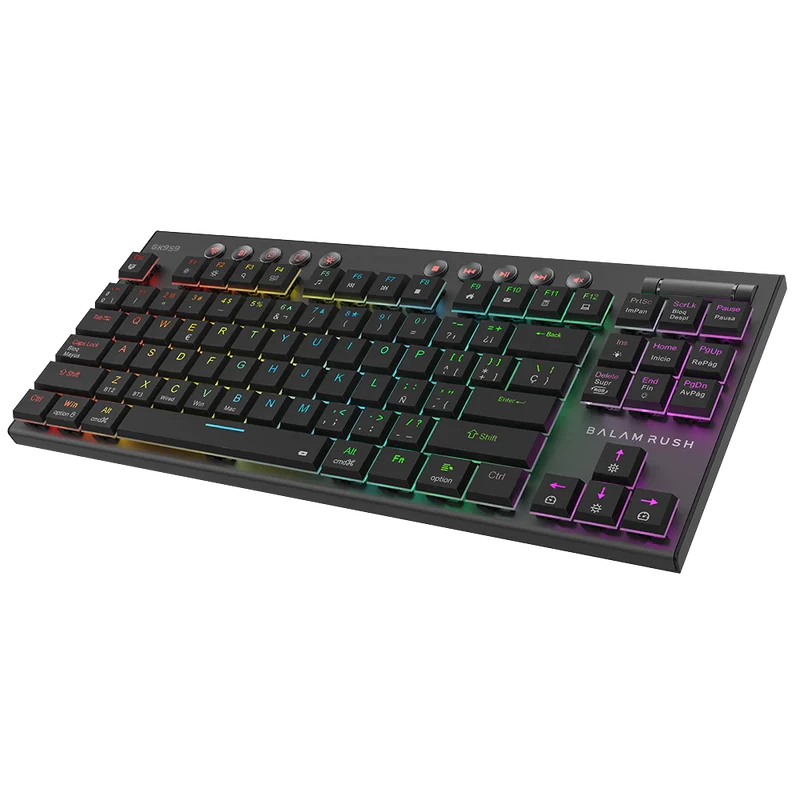 Teclado Mecánico Gamer Balam Rush Dominate Expert GK959 | Inalámbrico Dual (2.4GHz + BT 5.0), RGB, TKL 87 Teclas, Español, Negro
