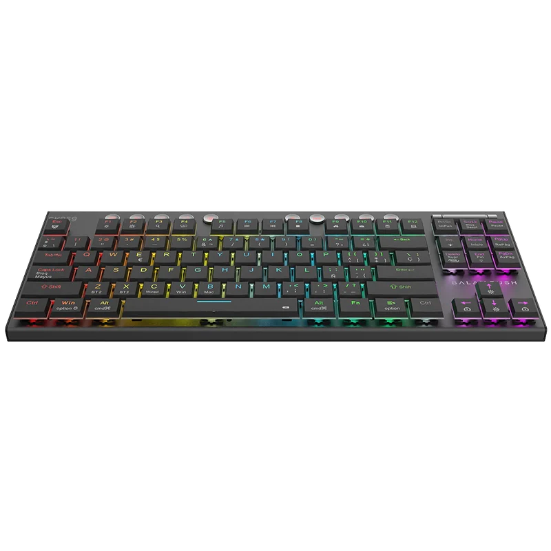 Teclado Mecánico Gamer Balam Rush Dominate Expert GK959 | Inalámbrico Dual (2.4GHz + BT 5.0), RGB, TKL 87 Teclas, Español, Negro