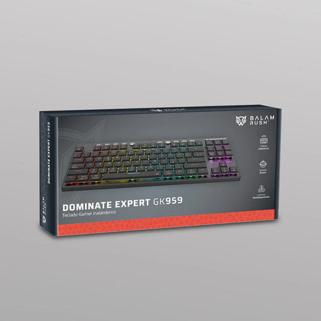 Teclado Mecánico Gamer Balam Rush Dominate Expert GK959 | Inalámbrico Dual (2.4GHz + BT 5.0), RGB, TKL 87 Teclas, Español, Negro