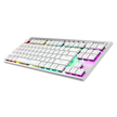Teclado Mecánico Gamer Balam Rush Dominate Expert GK959 Blanco | Inalámbrico Dual (2.4GHz + BT 5.0), RGB, TKL 87 Teclas, Español