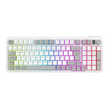 Kit Gamer Inalámbrico Balam Rush Squad Conquest Pro KG525 | Blanco, Teclado 97 Teclas + Mouse 7200 DPI, RGB, Dual (BT + 2.4GHz)
