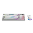 Kit Gamer Inalámbrico Balam Rush Squad Conquest Pro KG525 | Blanco, Teclado 97 Teclas + Mouse 7200 DPI, RGB, Dual (BT + 2.4GHz)