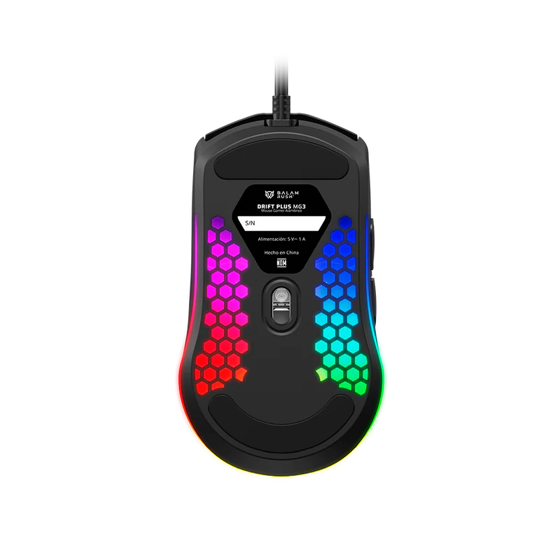 Mouse Gamer Balam Rush Drift Plus MG3 | Alámbrico USB, 7200 DPI Ajustable, 6 Botones, RGB Dinámico, Negro