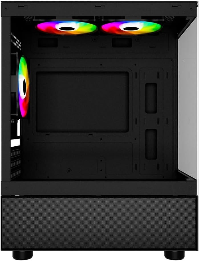 Gabinete Ocelot Gaming Glass EN6 | Mini Tower, Cristal Templado Frontal/Lateral, 3 Ventiladores, Negro