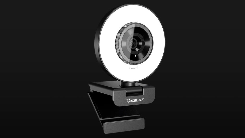 Webcam Ocelot Gaming Iris-W1 | Full HD 1080p, 60FPS, Aro de Luz Integrado (3 Tonos), USB, Color Negro